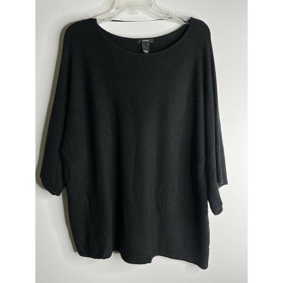 Alfani Pullover Shorts Sleeve Sweater Rayon Blend Black Size Large Loose - Picture 1 of 8